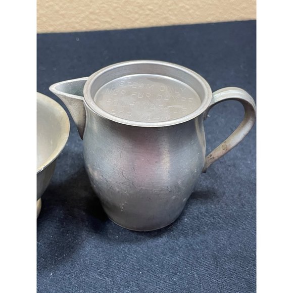 Vintage International Pewter Creamer And Open Sugar Bowl - Picture 6 of 15